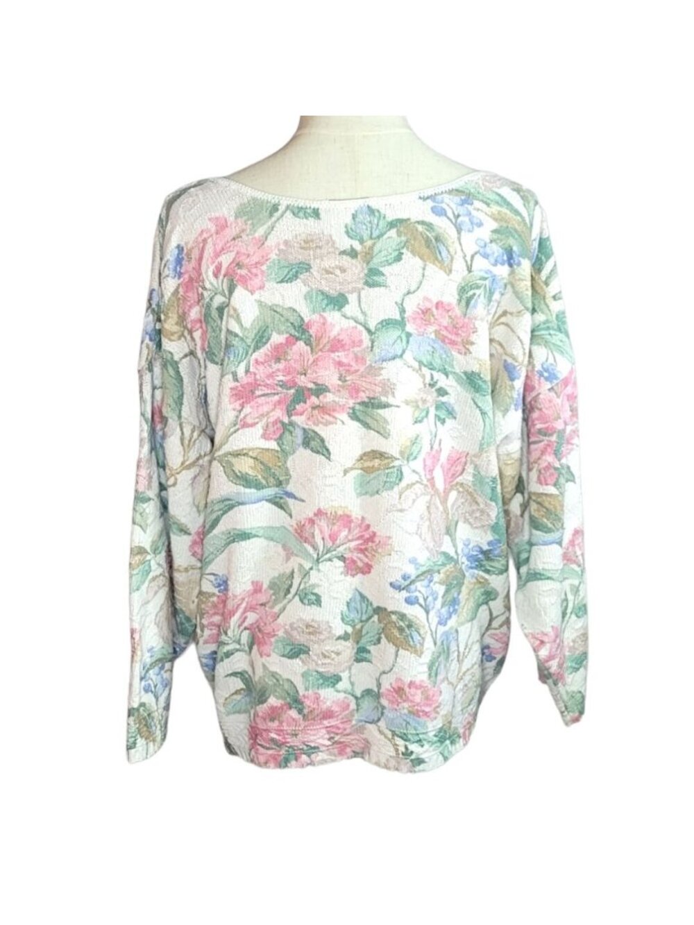 VTG Glory U.S. Made In USA Floral Knit Pastel Pullover Sweater - Picture 3 of 6